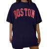 imageAvanova Women Letter Graphic Print Oversized Tee Shirt Short Sleeve Loose Fit TopsNavy Boston
