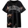 imageAvanova Women Letter Graphic Print Oversized Tee Shirt Short Sleeve Loose Fit TopsTie Dye Brown 71