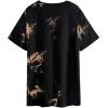 imageAvanova Women Letter Graphic Print Oversized Tee Shirt Short Sleeve Loose Fit TopsTie Dye Brown 71