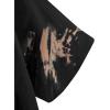 imageAvanova Women Letter Graphic Print Oversized Tee Shirt Short Sleeve Loose Fit TopsTie Dye Brown 71