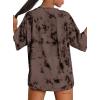imageAvanova Women Letter Graphic Print Oversized Tee Shirt Short Sleeve Loose Fit TopsTie Dye Brown D
