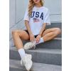 imageAvanova Women Letter Graphic Print Oversized Tee Shirt Short Sleeve Loose Fit TopsUsa White