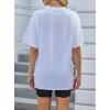 imageAvanova Women Letter Graphic Print Oversized Tee Shirt Short Sleeve Loose Fit TopsUsa White