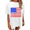 imageAvanova Women Letter Graphic Print Oversized Tee Shirt Short Sleeve Loose Fit TopsWhite Flag