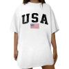 imageAvanova Women Letter Graphic Print Oversized Tee Shirt Short Sleeve Loose Fit TopsWhite Usa B