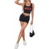 imageAvanova Women Ribbed Knit Graphic Crop Top Sleeveless Sexy Summer Tank ShirtBlack Bk