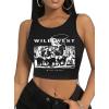 imageAvanova Women Ribbed Knit Graphic Crop Top Sleeveless Sexy Summer Tank ShirtBlack Grapgic