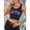 imageAvanova Women Ribbed Knit Graphic Crop Top Sleeveless Sexy Summer Tank ShirtBlack Gril