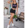 imageAvanova Women Ribbed Knit Graphic Crop Top Sleeveless Sexy Summer Tank ShirtBlack Gril