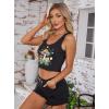imageAvanova Women Ribbed Knit Graphic Crop Top Sleeveless Sexy Summer Tank ShirtBlack Mushroom