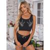 imageAvanova Women Ribbed Knit Graphic Crop Top Sleeveless Sexy Summer Tank ShirtBlack Skull