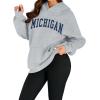 imageAvanova Women Tie Dye Skull Graphic Hoodie Oversized Long Sleeve Pullover Sweatshirt with PocketGrey M