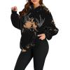 imageAvanova Women Tie Dye Skull Graphic Hoodie Oversized Long Sleeve Pullover Sweatshirt with PocketTie Dye Hand