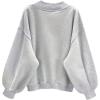 imageAvanova Women USA Graphic V Neck Sweatshirts Top Drop Shoulder Long Sleeve Pullover ShirtGrey
