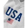 imageAvanova Women USA Graphic V Neck Sweatshirts Top Drop Shoulder Long Sleeve Pullover ShirtGrey