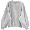 imageAvanova Women USA Graphic V Neck Sweatshirts Top Drop Shoulder Long Sleeve Pullover ShirtSolid Grey