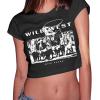 imageAvanova Womens Letter Print Tee Short Sleeve Round Neck Slim Fit Crop Top T ShirtBlack G