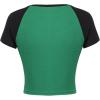 imageAvanova Womens Letter Print Tee Short Sleeve Round Neck Slim Fit Crop Top T ShirtBlack Green
