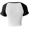 imageAvanova Womens Letter Print Tee Short Sleeve Round Neck Slim Fit Crop Top T ShirtBlack White