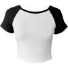 imageAvanova Womens Letter Print Tee Short Sleeve Round Neck Slim Fit Crop Top T ShirtBlack White