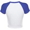 imageAvanova Womens Letter Print Tee Short Sleeve Round Neck Slim Fit Crop Top T ShirtBlue White