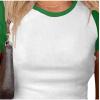 imageAvanova Womens Letter Print Tee Short Sleeve Round Neck Slim Fit Crop Top T ShirtGreen White