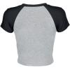imageAvanova Womens Letter Print Tee Short Sleeve Round Neck Slim Fit Crop Top T ShirtGrey Black