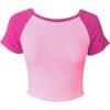 imageAvanova Womens Letter Print Tee Short Sleeve Round Neck Slim Fit Crop Top T ShirtHot Pink