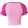 imageAvanova Womens Letter Print Tee Short Sleeve Round Neck Slim Fit Crop Top T ShirtHot Pink
