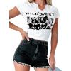 imageAvanova Womens Letter Print Tee Short Sleeve Round Neck Slim Fit Crop Top T ShirtWhite