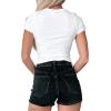 imageAvanova Womens Letter Print Tee Short Sleeve Round Neck Slim Fit Crop Top T ShirtWhite