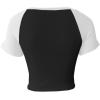 imageAvanova Womens Letter Print Tee Short Sleeve Round Neck Slim Fit Crop Top T ShirtWhite Black