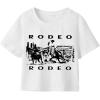 imageAvanova Womens Letter Print Tee Short Sleeve Round Neck Slim Fit Crop Top T ShirtWhite G