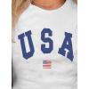 imageAvanova Womens Letter Print Tee Short Sleeve Round Neck Slim Fit Crop Top T ShirtWhite Y1