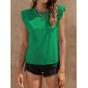 imageAvanova Womens Shoulder Pad Tank Top Sleeveless Casual Summer Round Neck TShirtDark Green