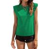 imageAvanova Womens Shoulder Pad Tank Top Sleeveless Casual Summer Round Neck TShirtDark Green