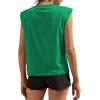 imageAvanova Womens Shoulder Pad Tank Top Sleeveless Casual Summer Round Neck TShirtDark Green