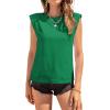 imageAvanova Womens Shoulder Pad Tank Top Sleeveless Casual Summer Round Neck TShirtDark Green B