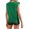 imageAvanova Womens Shoulder Pad Tank Top Sleeveless Casual Summer Round Neck TShirtDark Green B