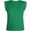 imageAvanova Womens Shoulder Pad Tank Top Sleeveless Casual Summer Round Neck TShirtDark Green B