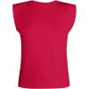 imageAvanova Womens Shoulder Pad Tank Top Sleeveless Casual Summer Round Neck TShirtRed B