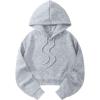 imageAvanova Women Los Angeles Graphic Drawstring Crop Hoodie Long Sleeve Drop Shoulder Pullover SweatshirtGrey