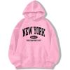 imageAvanova Women New York Graphic Hoodie Oversized Drawstring Long Sleeve Sweatshirt with Kangaroo PocketPink