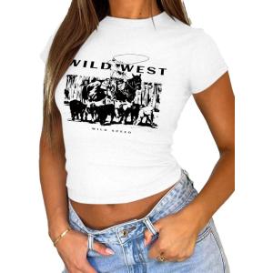 imageAvanova Women Cotton Tshirt Basic Short Sleeve Crop Top Ruched Fitted Baby Tee ShirtsWhite Ww