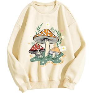 imageAvanova Women USA Flag Graphic Oversized Sweatshirt Crewneck Long Sleeve Pullover ShirtsBeige H