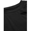 imageAvanova Women Distressed Loose Crop Top Oversized Short Sleeve Ripped Tee ShirtBlack