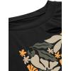 imageAvanova Women Distressed Loose Crop Top Oversized Short Sleeve Ripped Tee ShirtBlack Floralj