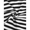 imageAvanova Women Distressed Loose Crop Top Oversized Short Sleeve Ripped Tee ShirtBlack Striped