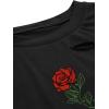 imageAvanova Women Distressed Loose Crop Top Oversized Short Sleeve Ripped Tee ShirtBlack Xh05