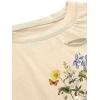 imageAvanova Women Distressed Loose Crop Top Oversized Short Sleeve Ripped Tee ShirtKhaki Floral